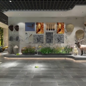 现代中草药展厅3D模型下载